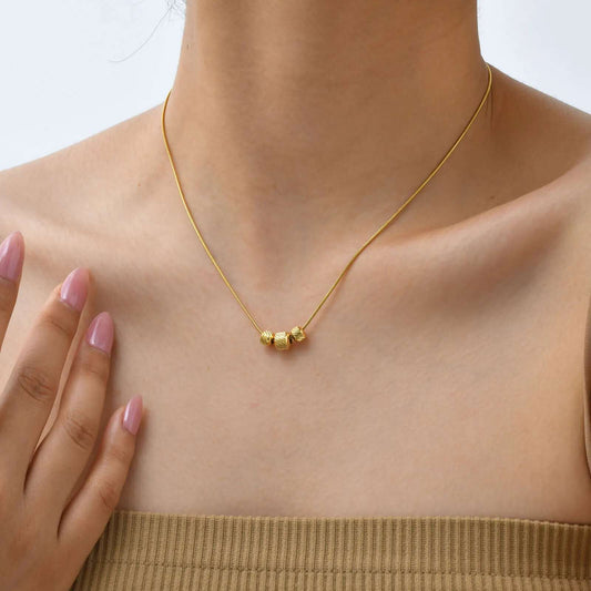 Minimalist Gold Bead Pendant Necklace
