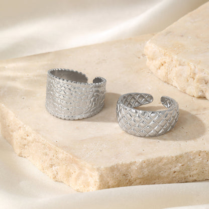 Textured Gold Statement Ring Set