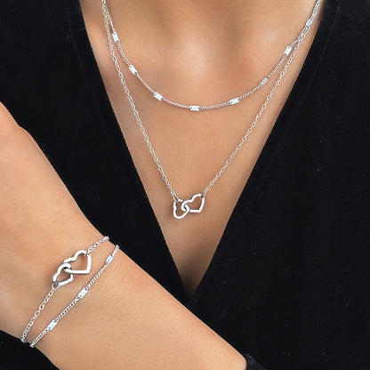 3pc Interlocking Heart Jewelry Set