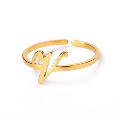Gold Initial Letter Ring