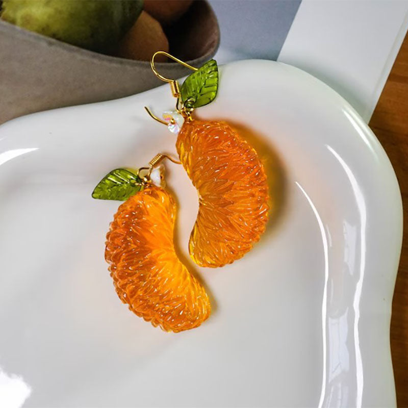 Mandarin Slice Drop Earrings