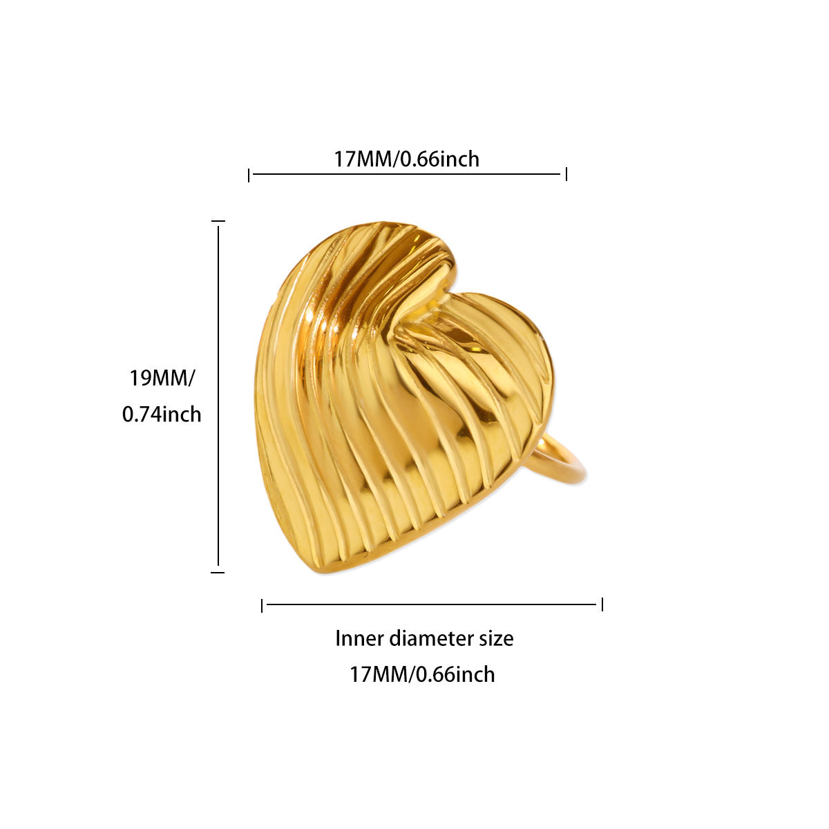 Textured Gold Heart Ring