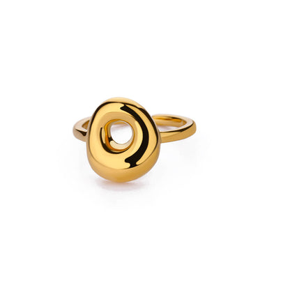 Gold Initial Statement Ring