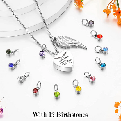 Heart Urn Birthstone Necklace