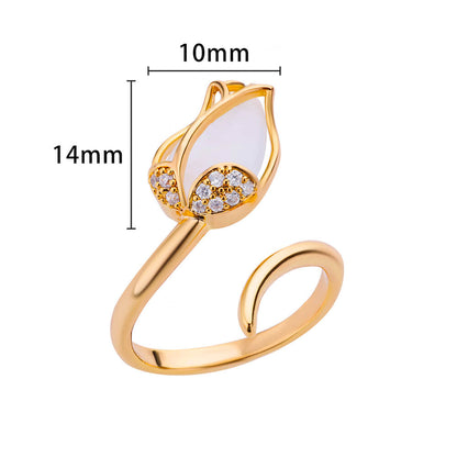 Adjustable Gold Flower Ring