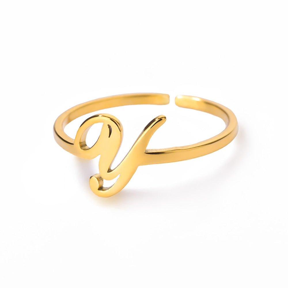 Gold Initial Letter Ring