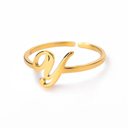 Gold Initial Letter Ring
