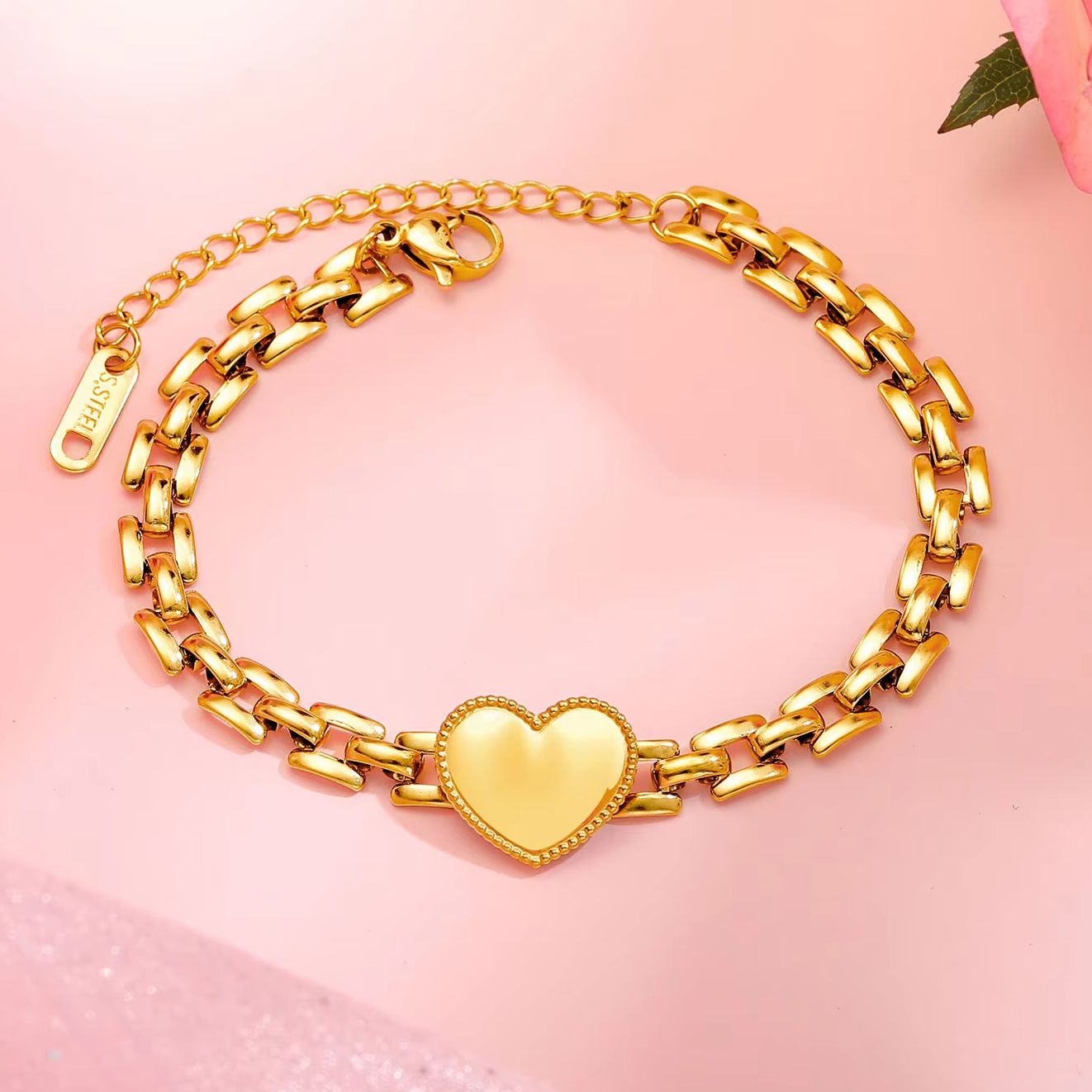 Sunbeam Heart Chain Bracelet