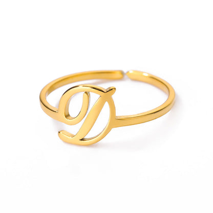 Gold Initial Letter Ring