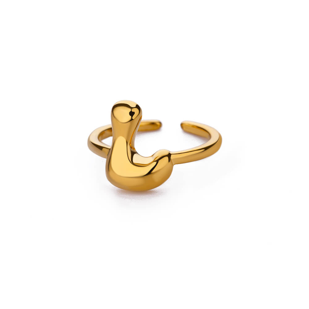 Gold Initial Statement Ring