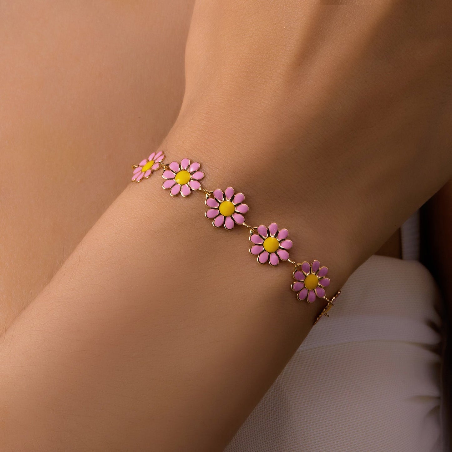 Daisy Chain Enamel Bracelet