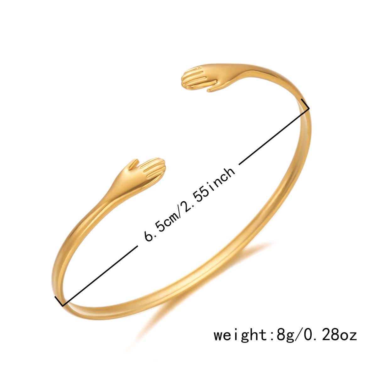 Gold Hug Open Cuff Bracelet