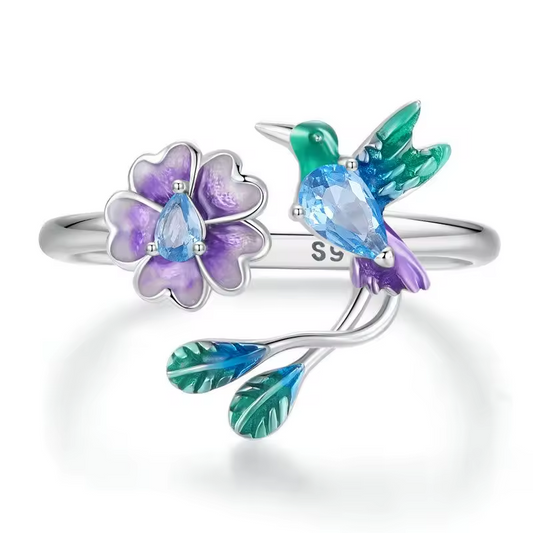 Sterling Silver Diamond Flower Ring