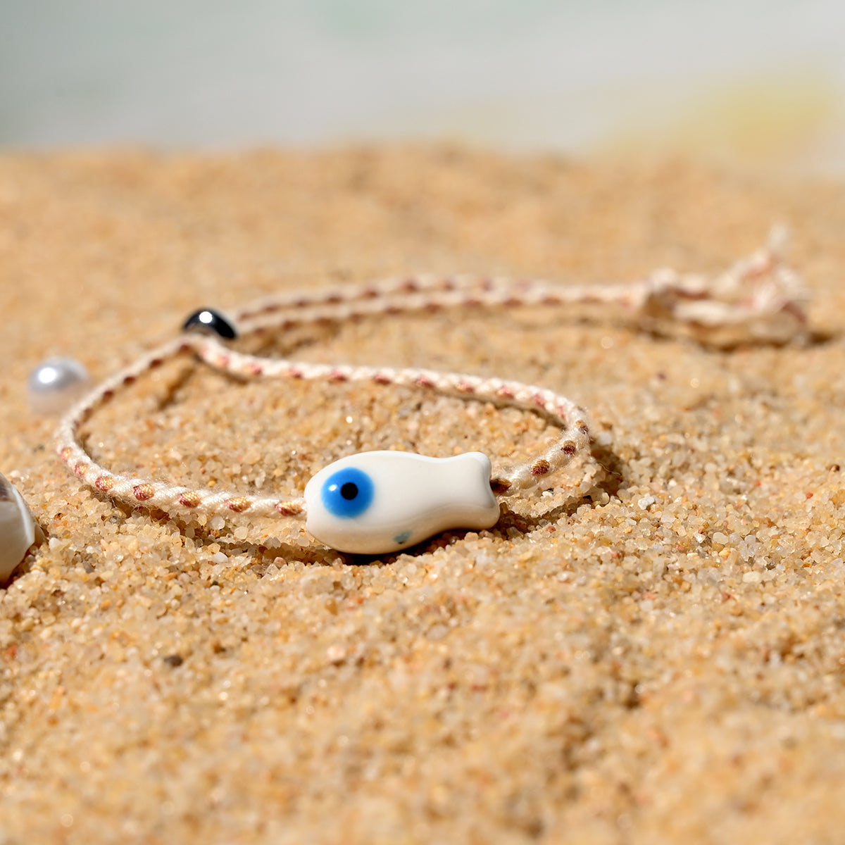 Boho Ceramic Fish String Bracelet