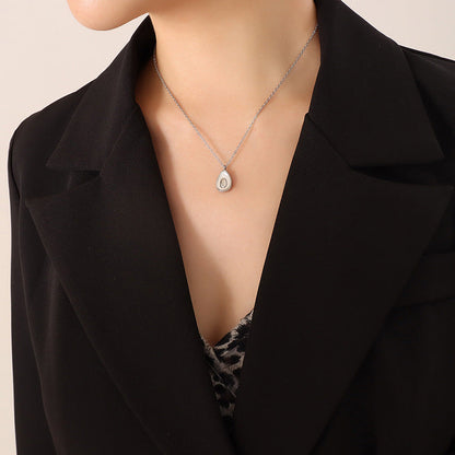 Gold & Mother of Pearl Teardrop Jewelry Set