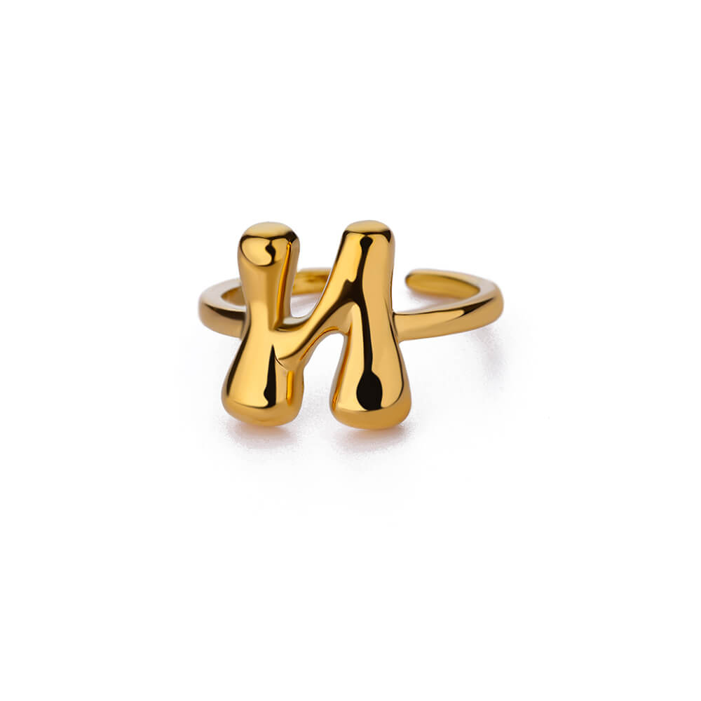 Gold Initial Statement Ring
