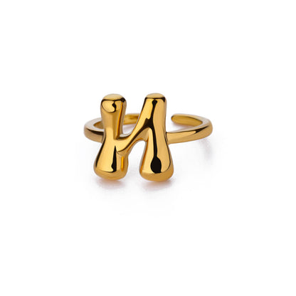 Gold Initial Statement Ring