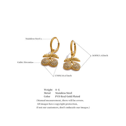 Crystal Cherry Hoop Earrings