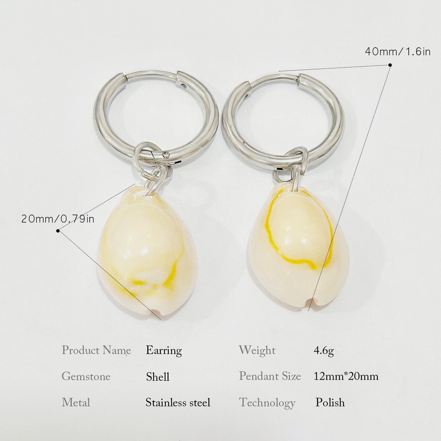 Cowrie Shell Hoop Earrings