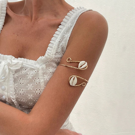 Cowrie Shell Double Arm Cuff
