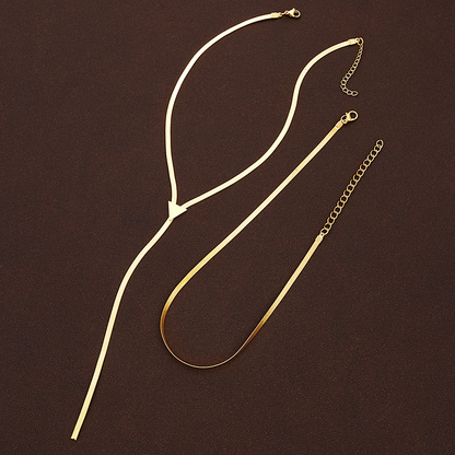 Sleek Y-Lariat Choker Necklace
