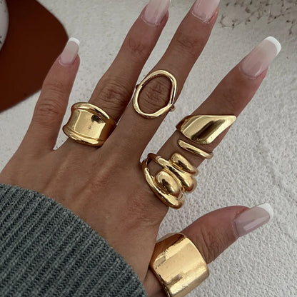 Gold & Silver Geometric Cuff Ring