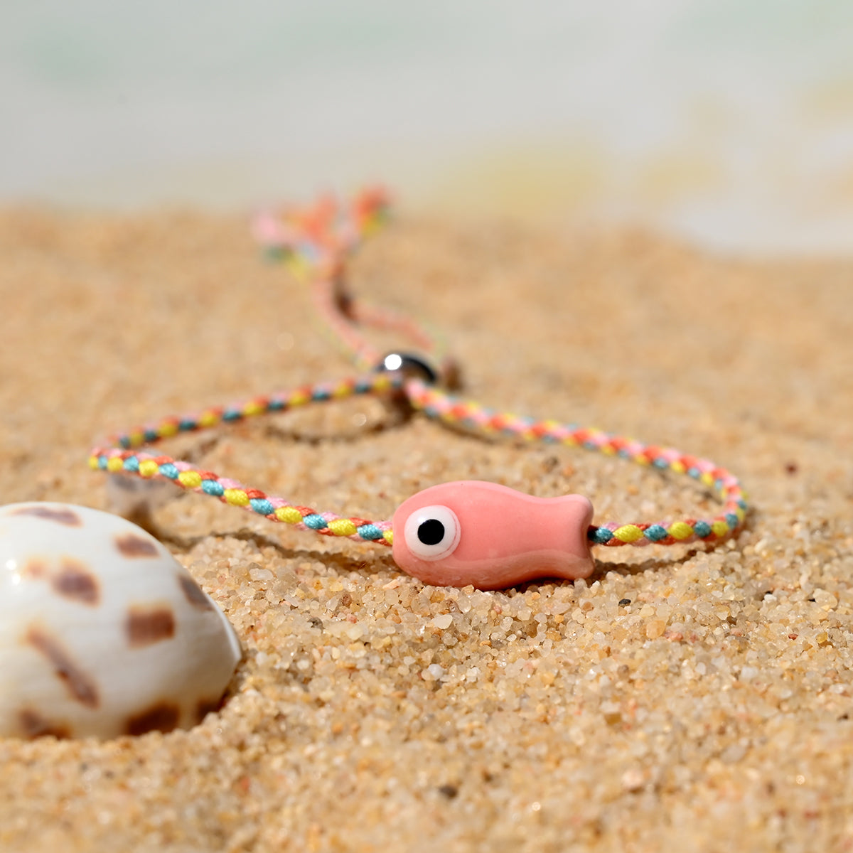 Boho Ceramic Fish String Bracelet