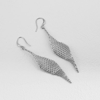 Gold Mesh Drape Hook Earrings