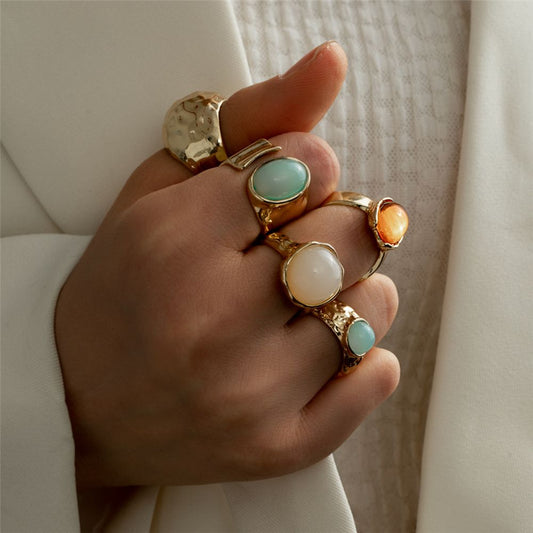 5pc Colorful Ring Set