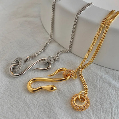 Crystal Snake Pendant Necklace