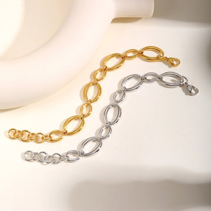 Gold Oval Link Chain Bracelet