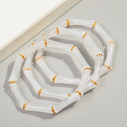 3pcs Gold Bamboo Bangle Bracelet Stack