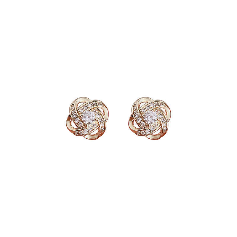 Crystal Knot Stud Earrings