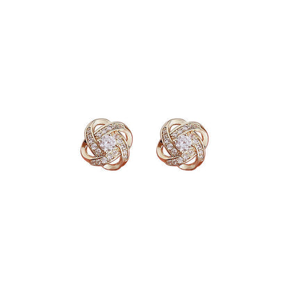 Crystal Knot Stud Earrings