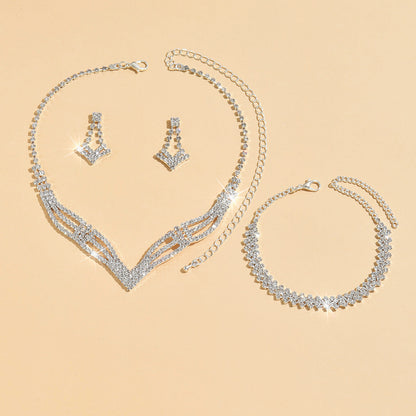 4pc Geometric Light Luxury Jewelry Set