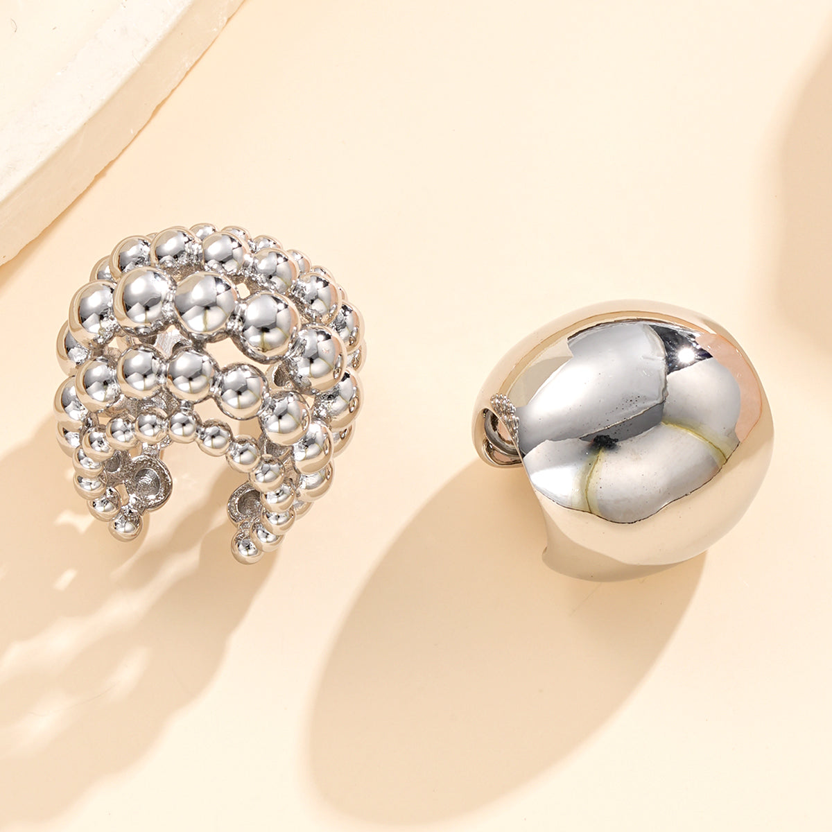 2pc Vintage Punk Chunky Clip Earring Set