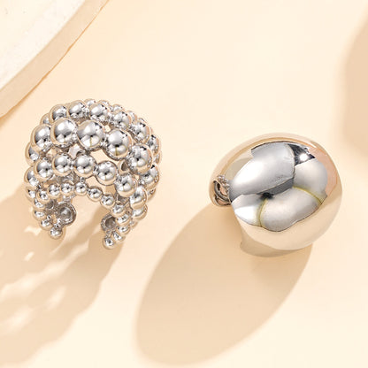 2pc Vintage Punk Chunky Clip Earring Set