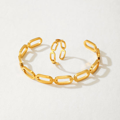 Chunky Link Bracelet & Ring Set