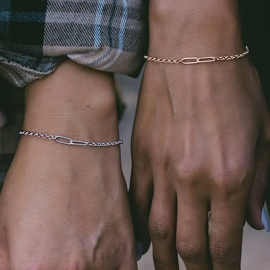 2pc Stainless Steel Couple Bracelet Set