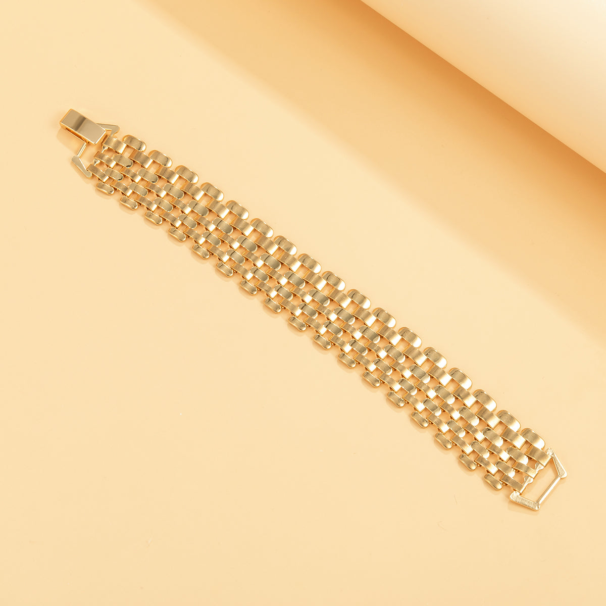 Wide Gold Chunky Chain Bracelet