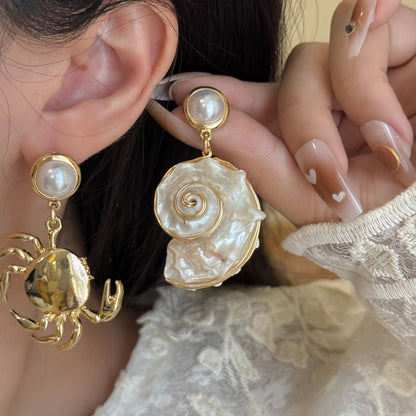 Mismatched Sea-Inspired Drop Earrings