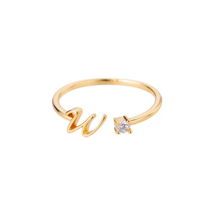 Mini Zircon Initial Ring