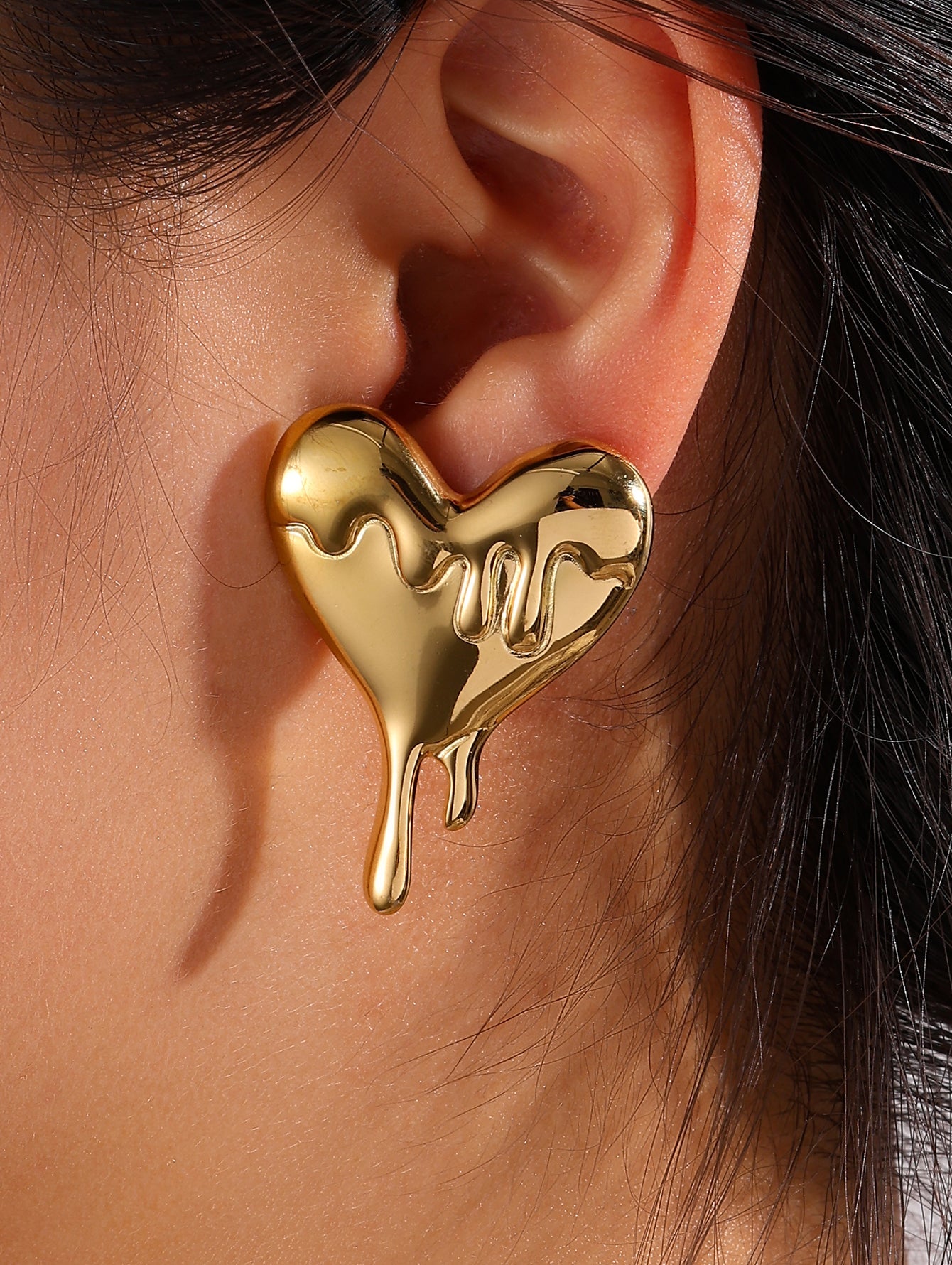 Melted Heart Statement Earrings