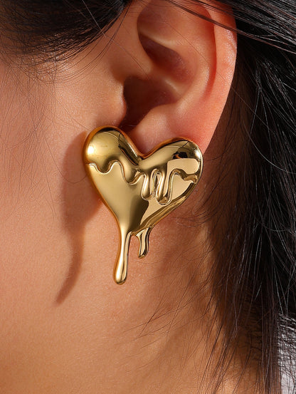 Melted Heart Statement Earrings