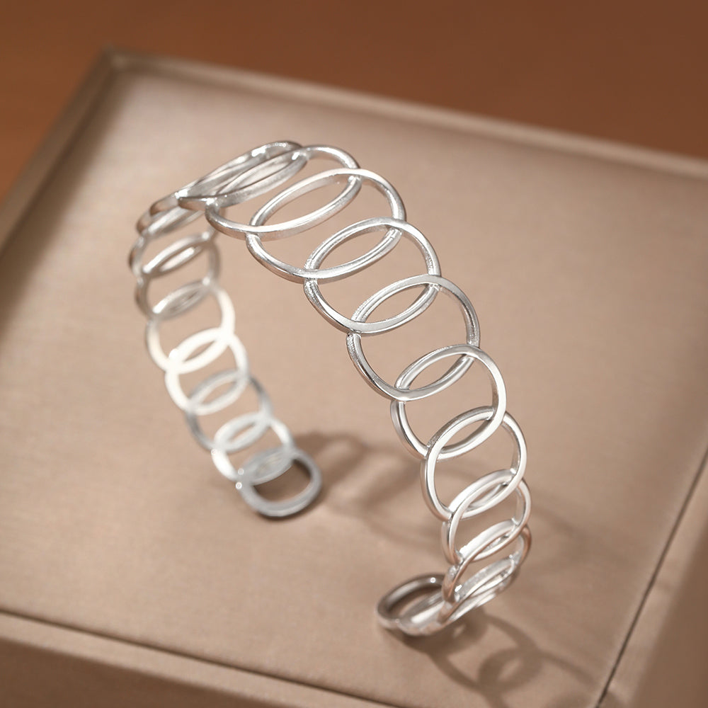 Oval Spiral Statement Bracelet