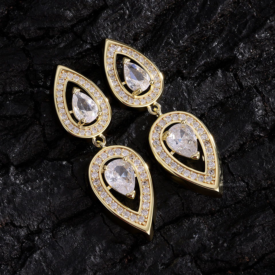 Teardrop Crystal Drop Earrings