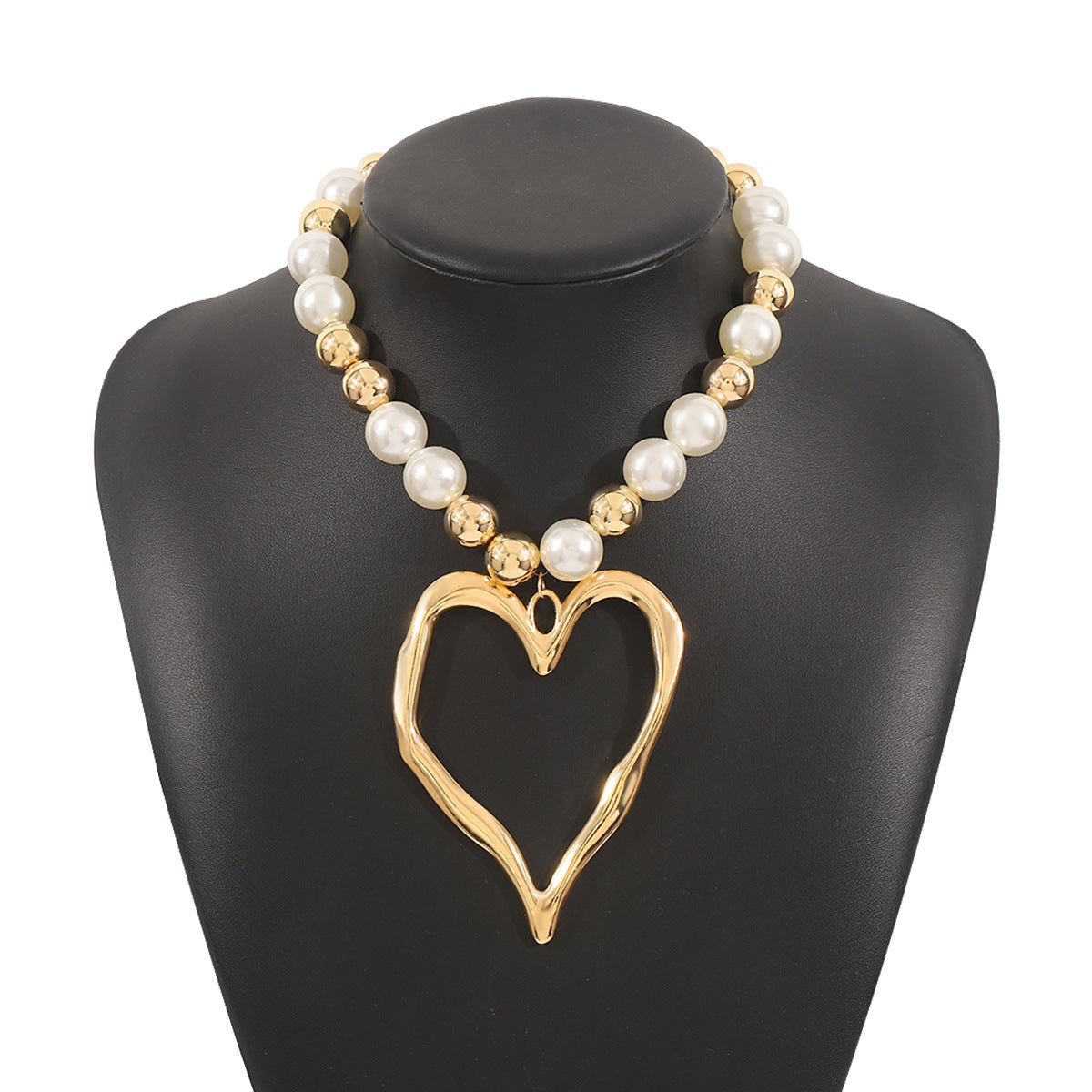 Steampunk Heart Pearl Necklace