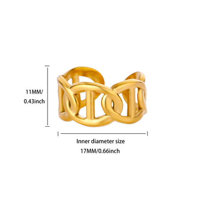 Gold Chain Link Open Ring