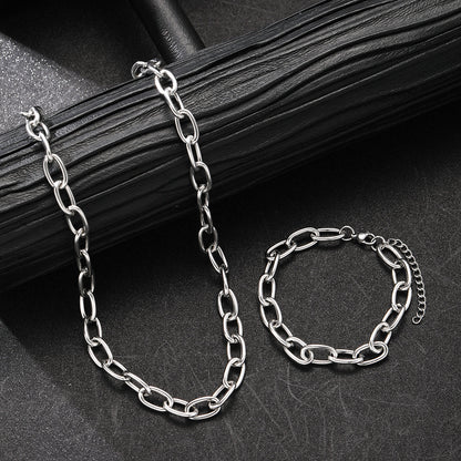 2pc Chunky Chain Necklace & Bracelet Set