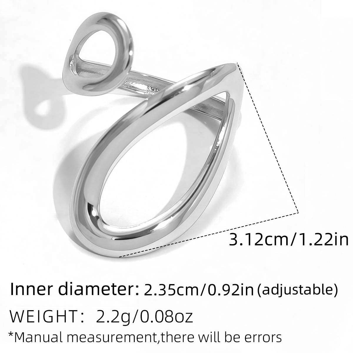 Two-Tone Waterdrop Stainless Ring